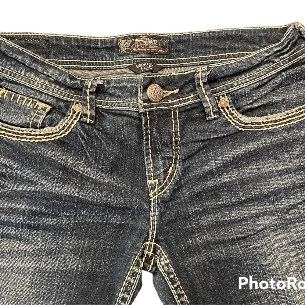 Silvers Berkley Flap Jeans Euc Button Pockets Dar… - image 5